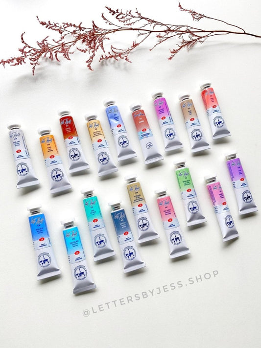 Acuarelas White Nights - Tubos -18 Colores pasteles - Letters by Jess Shop