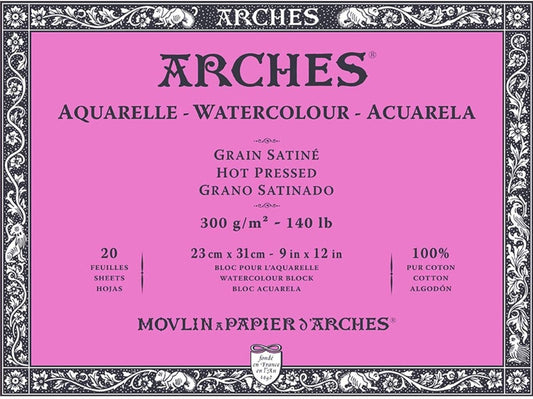 Arches Grano Satinado - Papel para Acuarela 100% algodón A3-A4-A5 - Letters by Jess Shop
