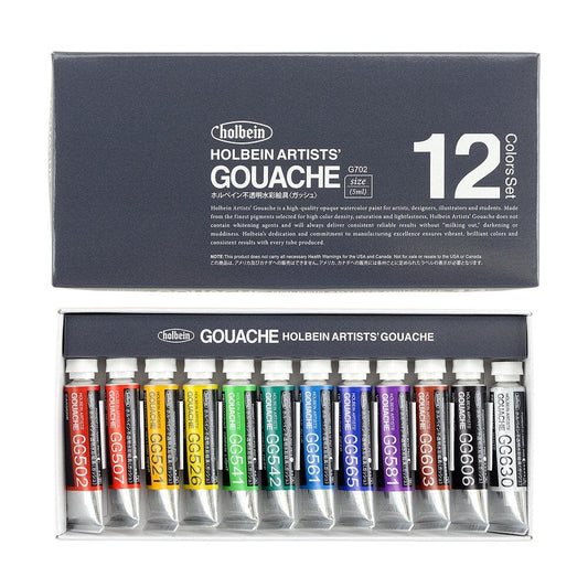 HOLBEIN Tempera Gouache set 5 ml 12 colores - Letters by Jess Shop