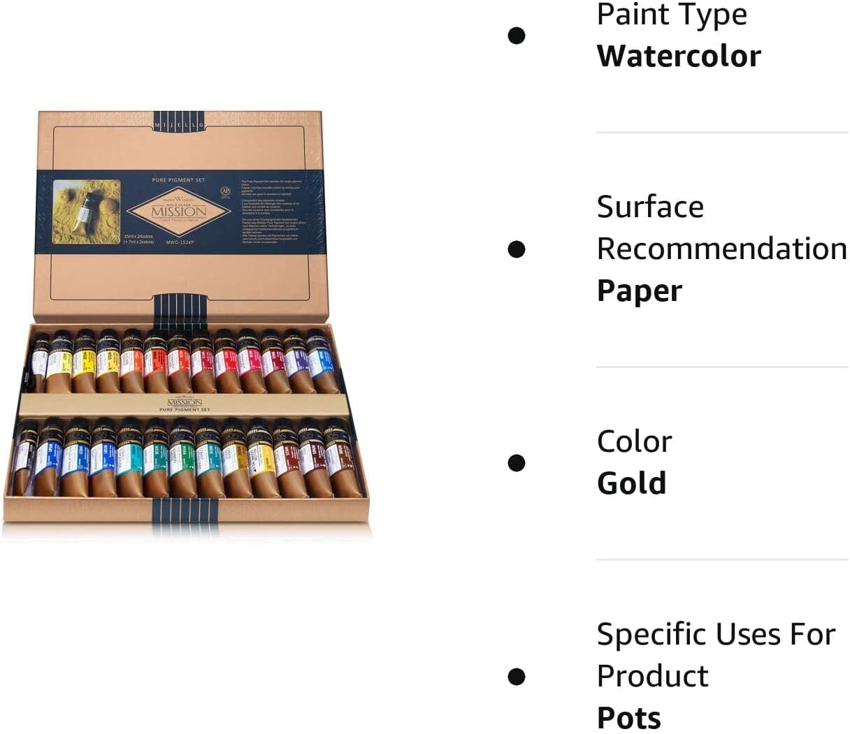 MIJELLO Mission Gold Set 24 colores/15ml + 2 colores/7ml - Nuevo Pigmento Puro - Letters by Jess Shop MIJELLO Mission Gold Set 24 colores/15ml + 2 colores/7ml - Nuevo Pigmento Puro - Letters by Jess Shop