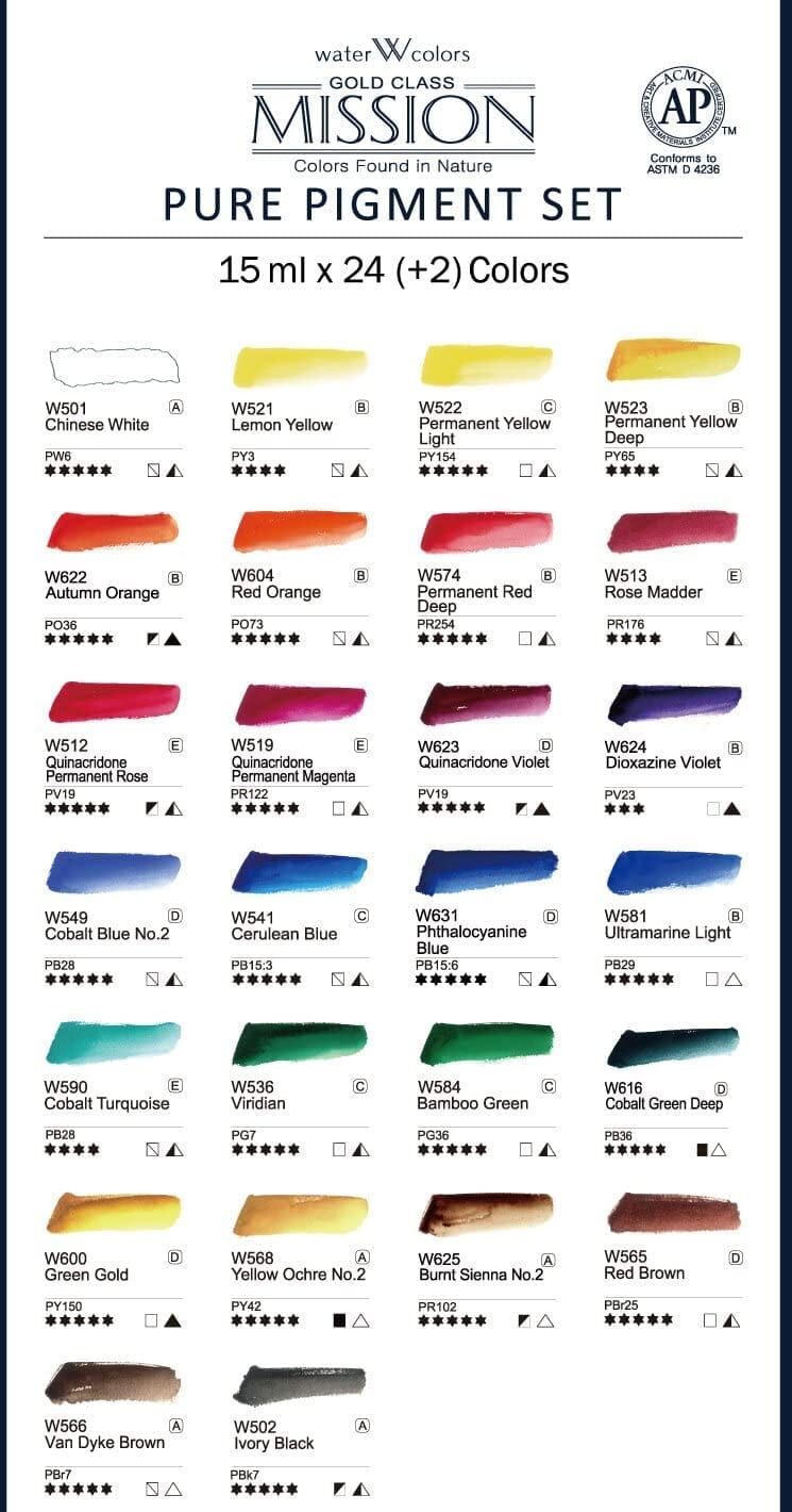 MIJELLO Mission Gold Set 24 colores/15ml + 2 colores/7ml - Nuevo Pigmento Puro - Letters by Jess Shop MIJELLO Mission Gold Set 24 colores/15ml + 2 colores/7ml - Nuevo Pigmento Puro - Letters by Jess Shop