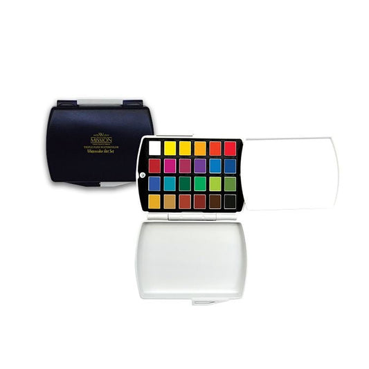 MIJELLO Mission Gold Triple Pans Set Acuarelas 24 colores - medios godets - Letters by Jess Shop