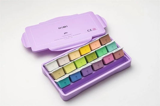 Miya Himi Gouache Jelly Cup: Set 18 colores pasteles/30ml sin pinceles - Letters by Jess Shop