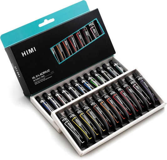 Miya Himi Pintura acrílica en tubo (Nueva Visión): Set 24 colores/12ml - Letters by Jess Shop