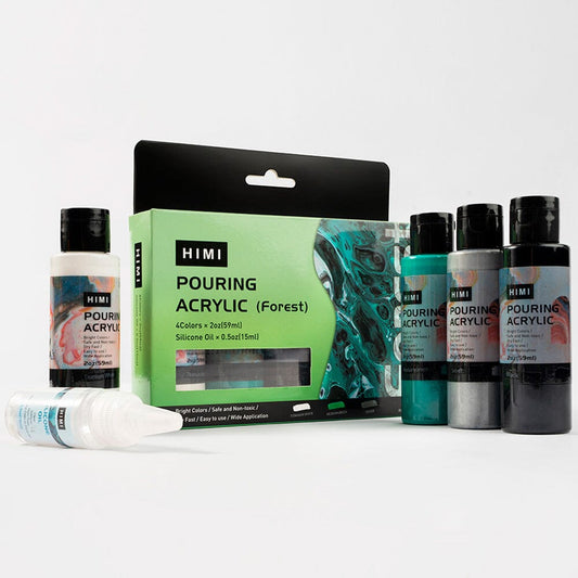 Miya Pintura acrílica para vertir (pouring) Forest - Set 4 colores/2oz - Letters by Jess Shop