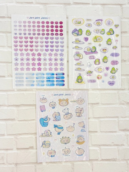 Pack Stickers x 3 Palti- chanchi mix - Letters by Jess Shop