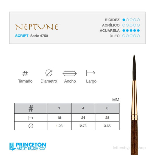 Pincel Princeton NEPTUNE - SCRIPT LINER - Letters by Jess Shop