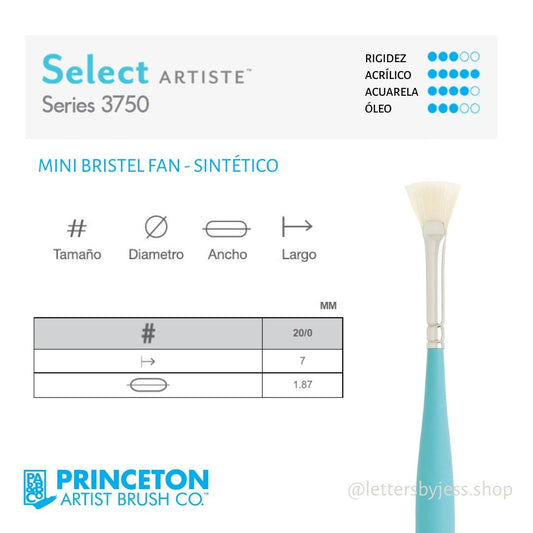Pincel Princeton SELECT - MINI BRISTLE FAN - Letters by Jess Shop
