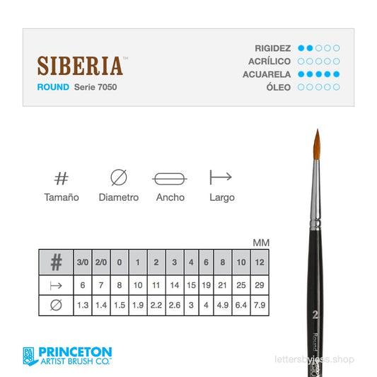 Pincel Princeton SIBERIA - ROUND - Letters by Jess Shop