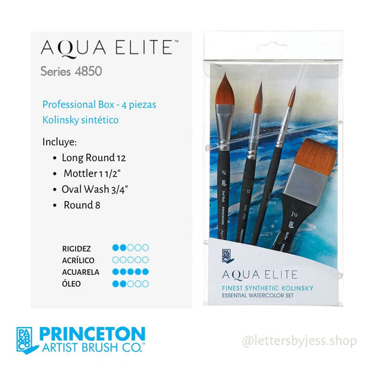 Princeton - BOX PROFESIONAL AQUA ELITE - 4 PIEZAS - Letters by Jess Shop