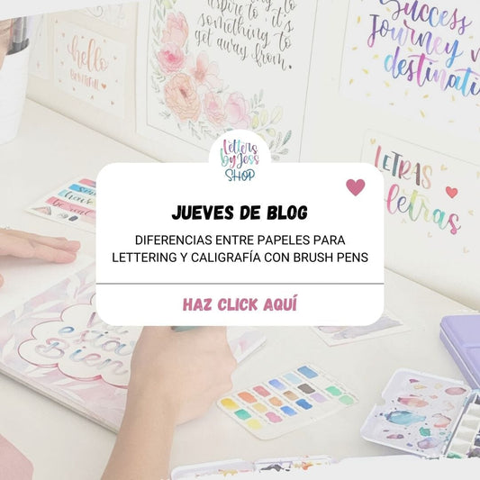 Diferencias entre papeles para lettering y caligrafía con brush pens - Letters by Jess Shop