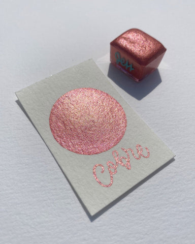 1/2 pastilla individual - Acuarelas metálicas artesanales - Colección Golden - Letters by Jess Shop