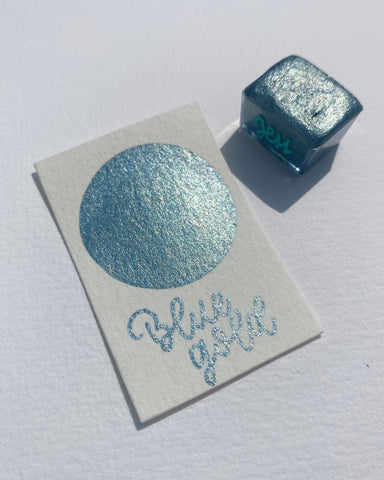 1/2 pastilla individual - Acuarelas metálicas artesanales - Colección Golden - Letters by Jess Shop