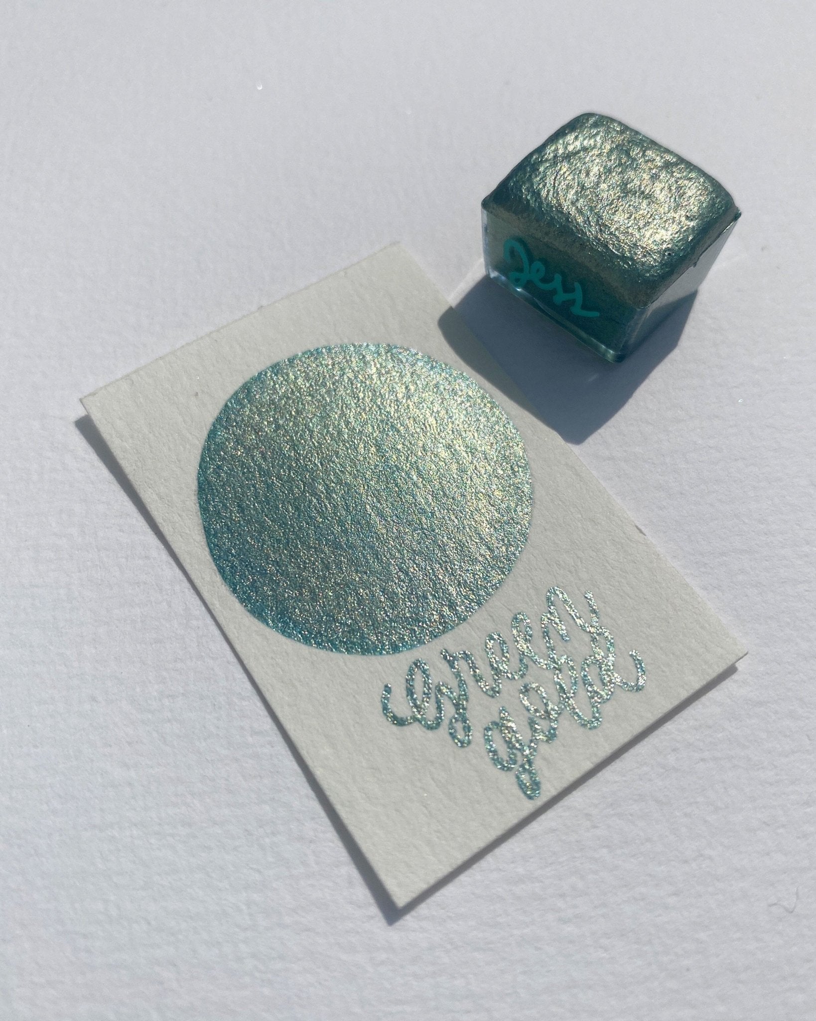 1/2 pastilla individual - Acuarelas metálicas artesanales - Colección Golden - Letters by Jess Shop