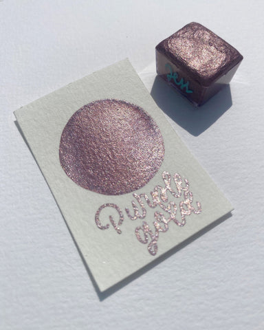 1/2 pastilla individual - Acuarelas metálicas artesanales - Colección Golden - Letters by Jess Shop