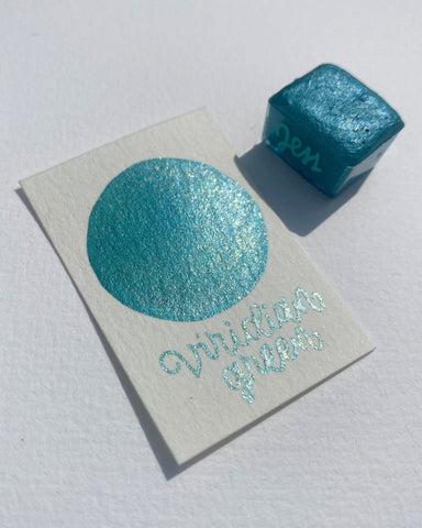 1/2 pastilla individual - Acuarelas metálicas artesanales - Colección Ocean - Letters by Jess Shop