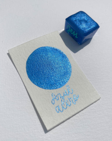 1/2 pastilla individual - Acuarelas metálicas artesanales - Colección Ocean - Letters by Jess Shop