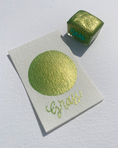 1/2 pastilla individual - Acuarelas metálicas artesanales - Colección Ocean - Letters by Jess Shop