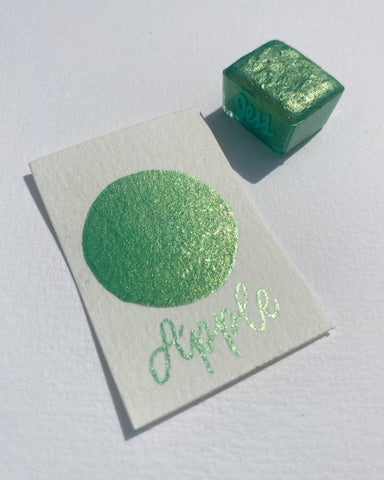 1/2 pastilla individual - Acuarelas metálicas artesanales - Colección Ocean - Letters by Jess Shop