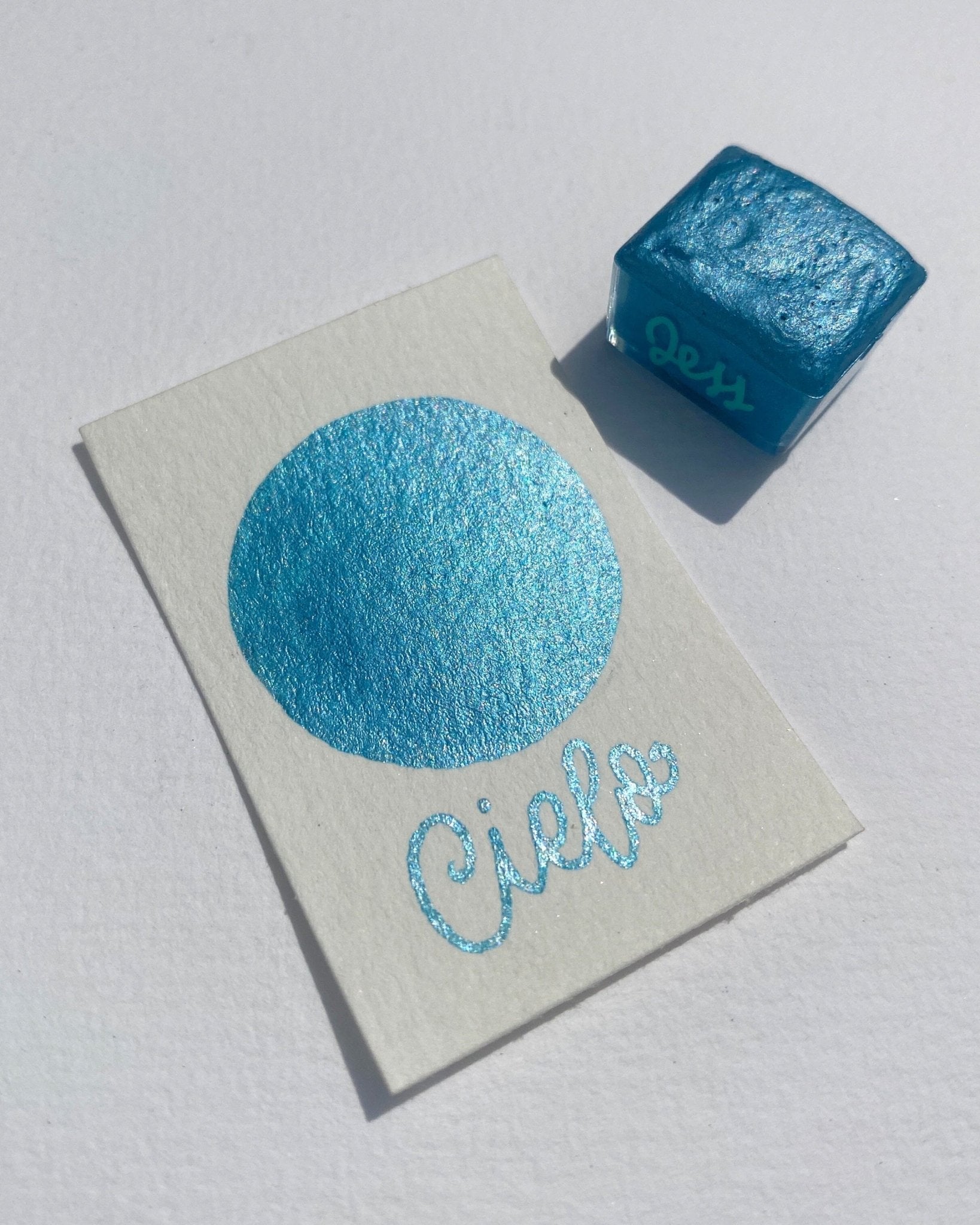 1/2 pastilla individual - Acuarelas metálicas artesanales - Colección Ocean - Letters by Jess Shop