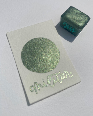 1/2 pastilla individual - Acuarelas metálicas artesanales - Colección Terra - Letters by Jess Shop