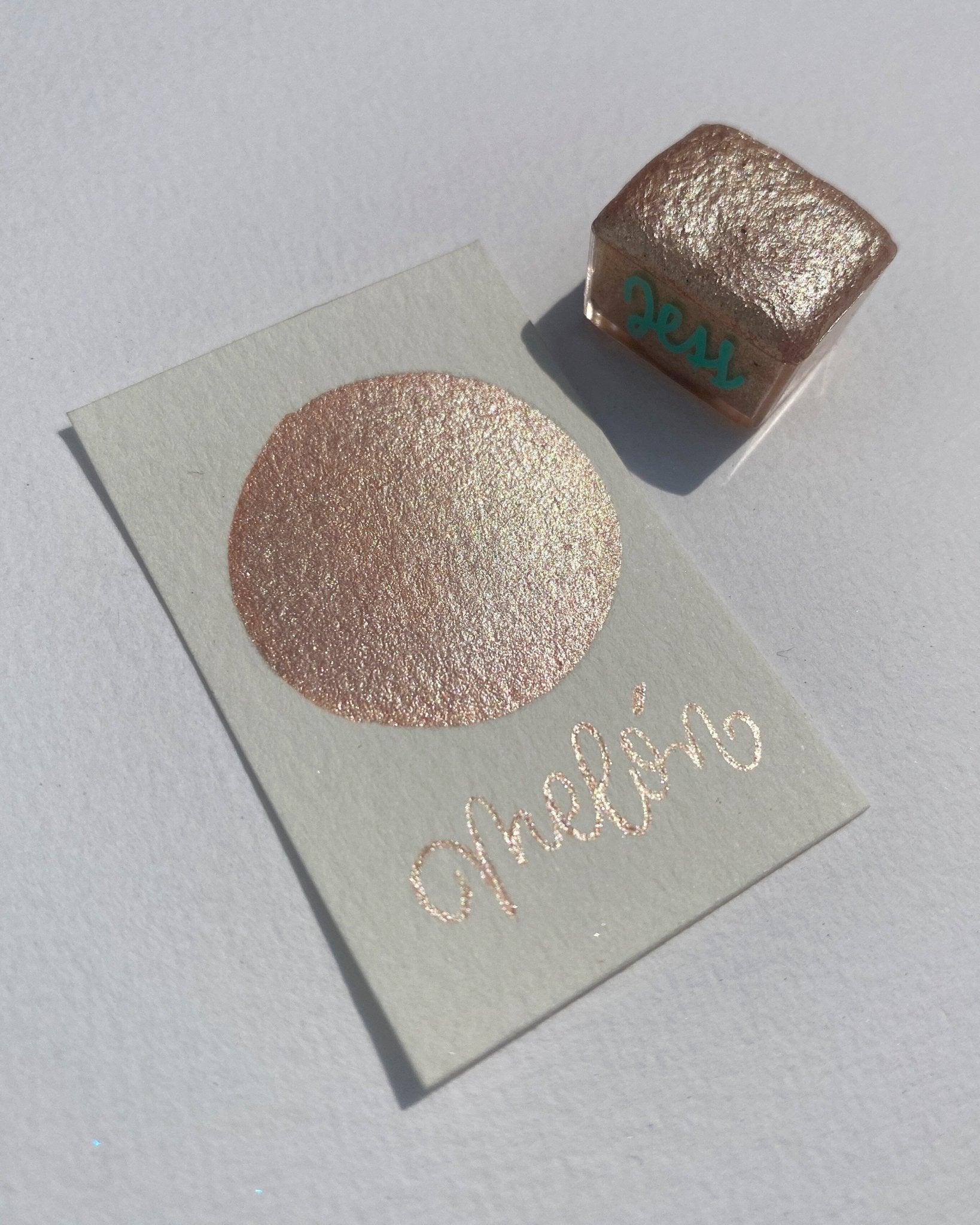 1/2 pastilla individual - Acuarelas metálicas artesanales - Colección Terra - Letters by Jess Shop