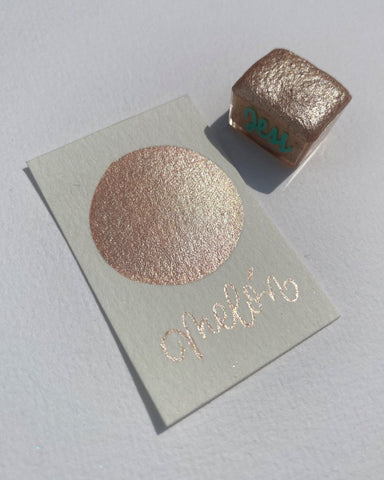 1/2 pastilla individual - Acuarelas metálicas artesanales - Colección Terra - Letters by Jess Shop