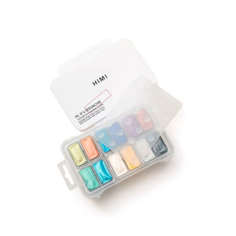Miya Himi Gouache Twin Jelly Cup: Set 12 colores especiales (8 camaleónicos y 4 metálicos)
