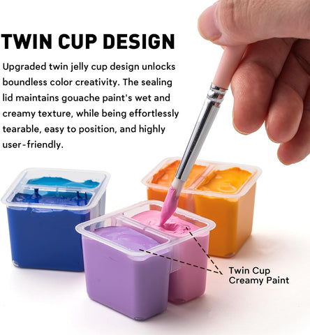 Himi Miya Gouache Twin Jelly Cup - 48 colores/12gr