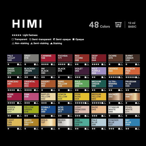 Miya Himi Pintura Acrílica Twin Jelly Cup: Set 48 colores/12ml - Rosa