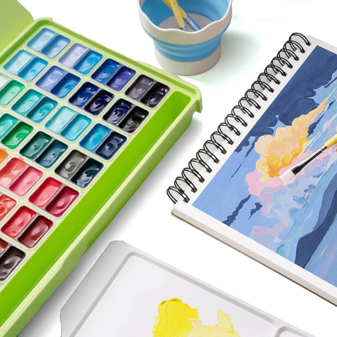 Miya Himi Gouache Twin Jelly Cup: Set 72 colores/12ml - Verde