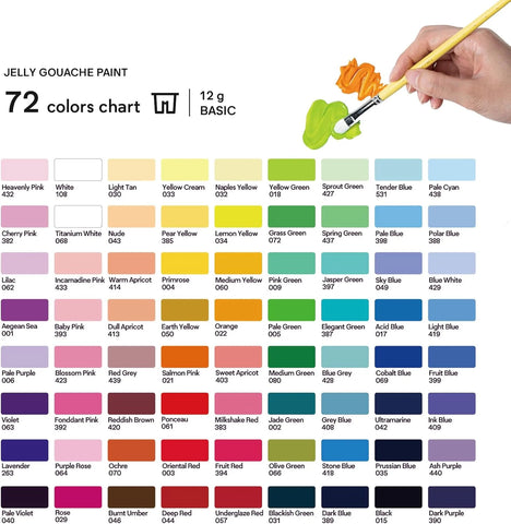 Miya Himi Gouache Twin Jelly Cup: Set 72 colores/12ml - Verde