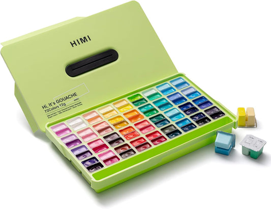 Miya Himi Gouache Twin Jelly Cup: Set 72 colores/12ml - Verde