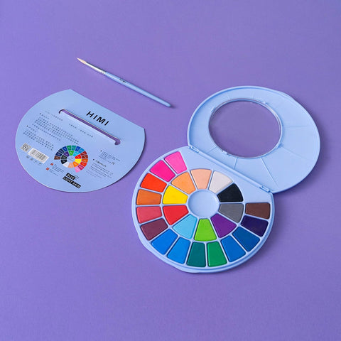 Miya Himi Acuarela sólida: Set 24 colores + pincel