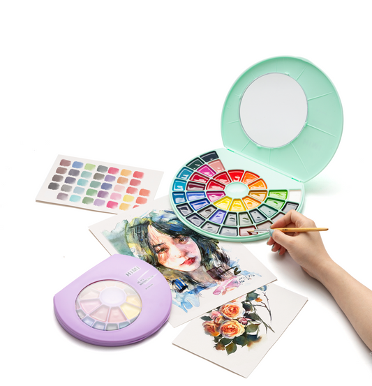 Miya Himi Acuarela Semi Húmeda: Set 38 colores + pincel