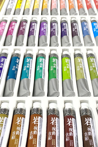 Acuarelas SUPERVISION (CHINESE PAINTING ANCIENT COLOR SUIT) en tubo 8ml - Set x48 - Letters by Jess Shop