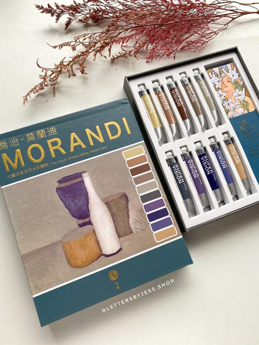 Acuarelas SUPERVISION (LOS GRANDES ARTISTAS DE LA ACUARELA) en tubo 8ml - Set GIORGIO MORANDI x10 - Letters by Jess Shop