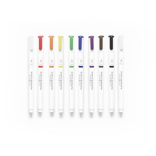 Archer & Olive - Acrylograph Pens Primary Selection (x10) - Letters by Jess Shop
