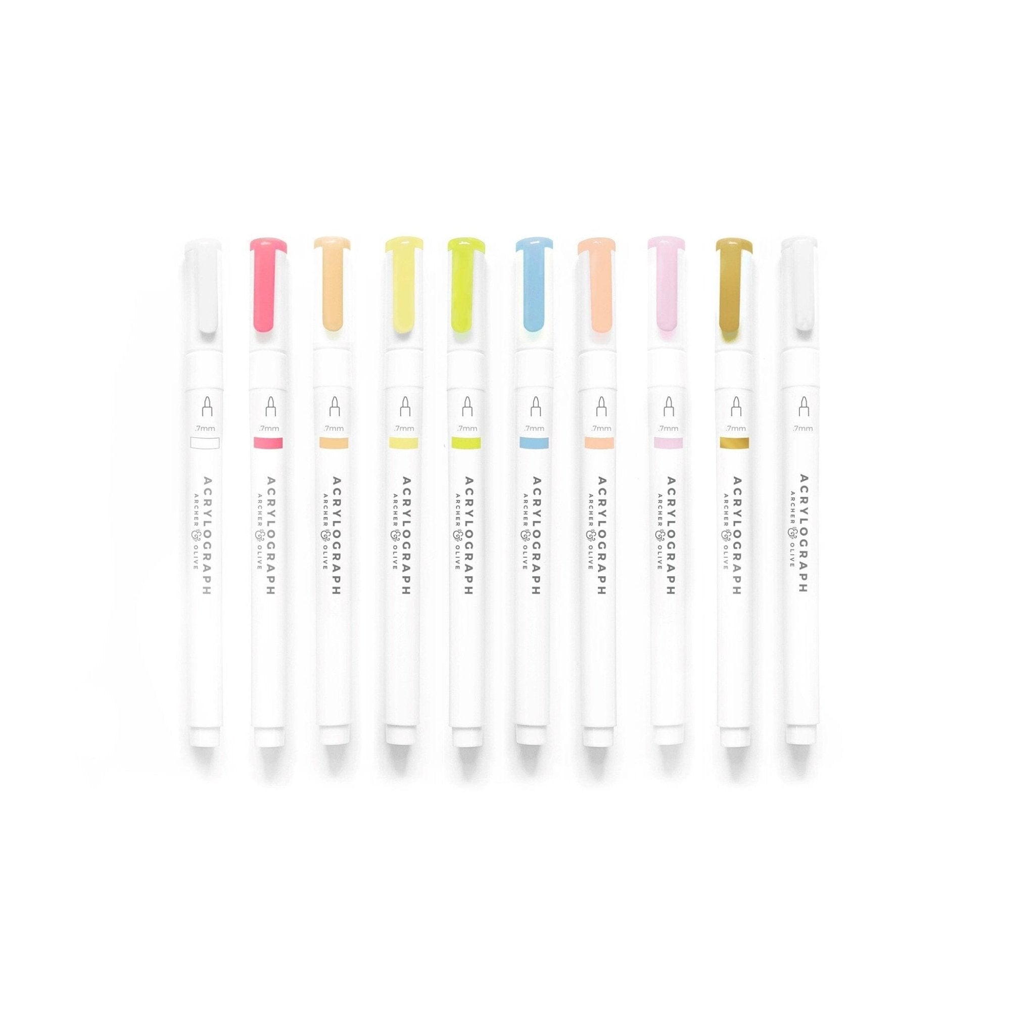 Archer & Olive - Acrylograph Pens Spring Vernal Collection (x10) - Letters by Jess Shop