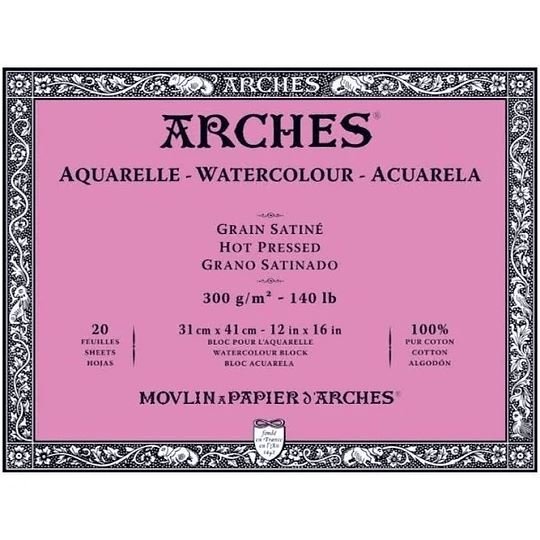 Arches Grano Satinado - Papel para Acuarela 100% algodón A3-A4-A5 - Letters by Jess Shop