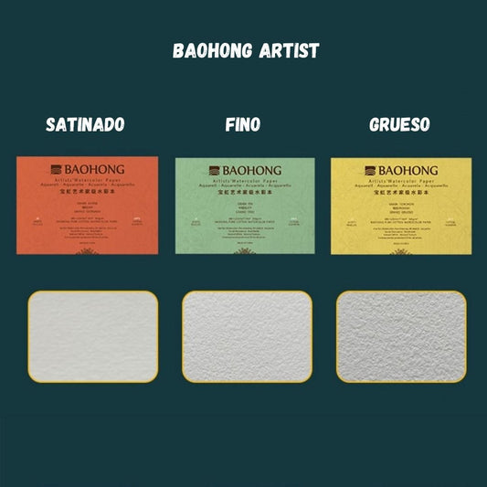 Baohong Papel de acuarela - ARTIST - Grano Fino - Letters by Jess Shop