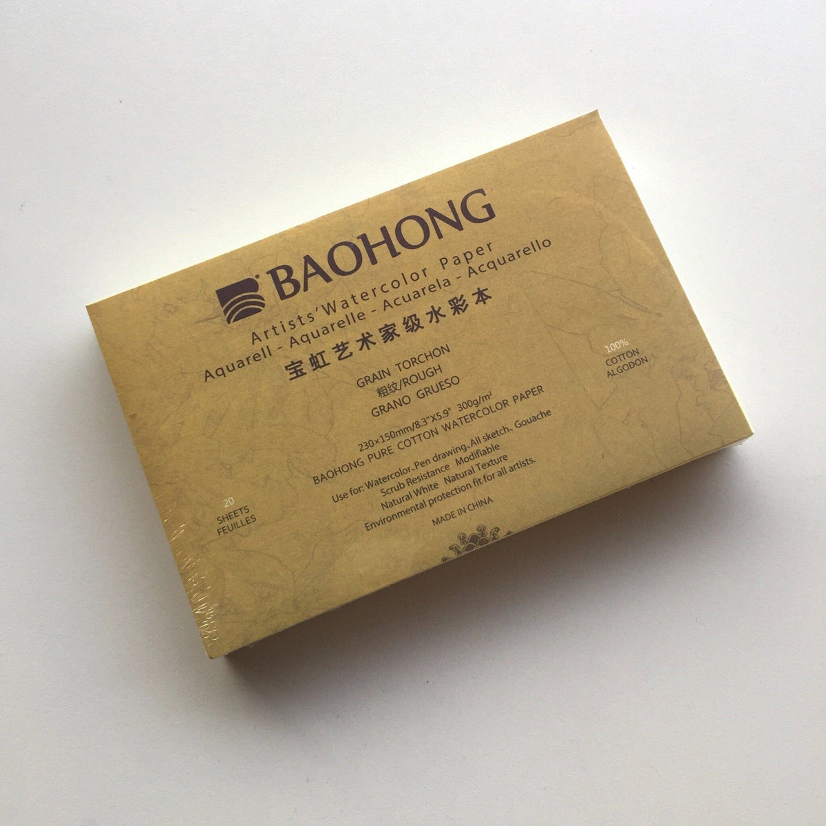 Baohong Papel de acuarela - ARTIST - Grano Grueso - Letters by Jess Shop