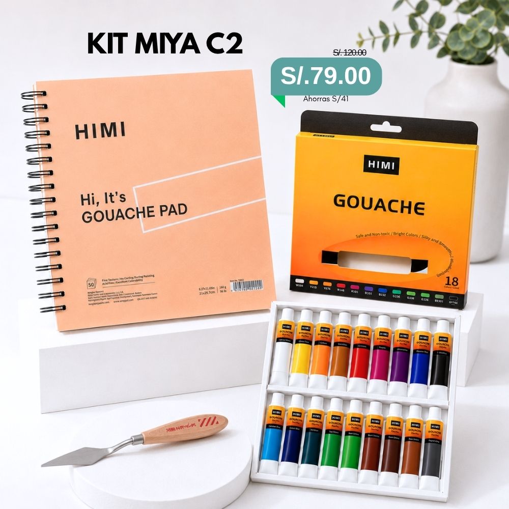 Kit Gouache Grande: Tubo + Block 21x21 + Espátula