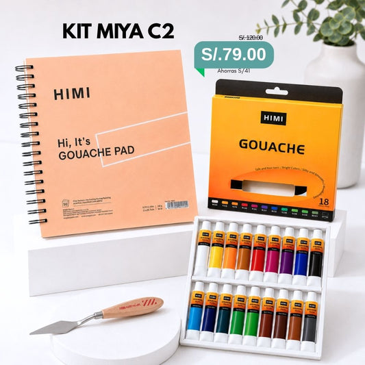 Kit Gouache Grande: Tubo + Block 21x21 + Espátula