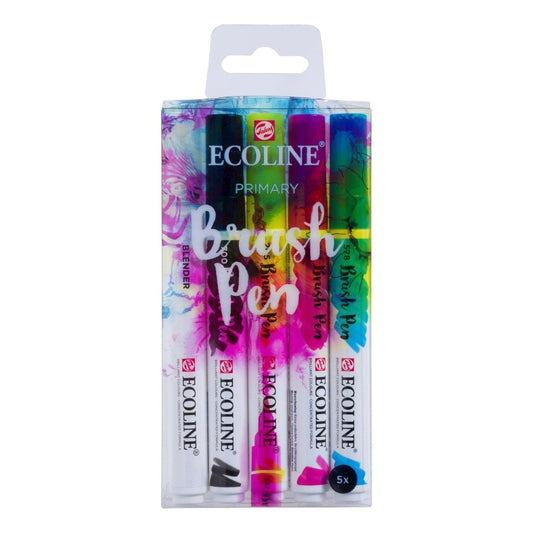 Ecoline Brush pen Estuche de 5 - Primario - Letters by Jess Shop