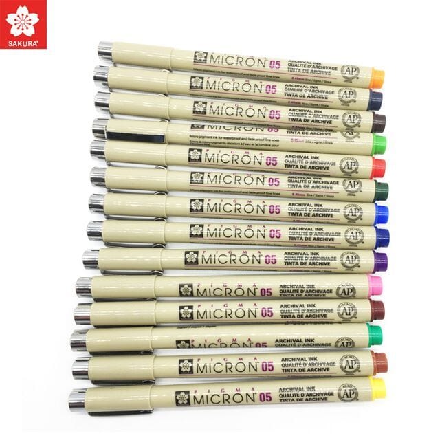 Estilografo Pigma Micron 0.5 mm - 14 Colores marcadores, estilografos, plumones, lapiceros Sakura