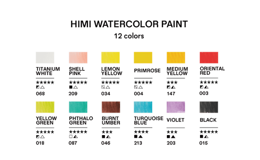 HIMI Acuarela en tubo - Set 12 colores/12ml - Nueva presentacion - Letters by Jess Shop