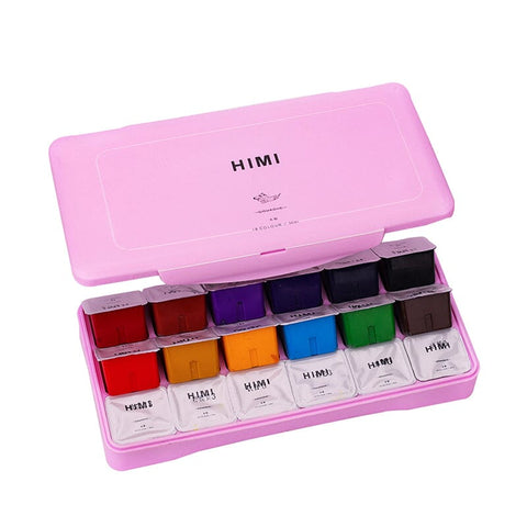 Himi Miya Gouache - Set 18 colores/30ml Jelly Cup - Letters by Jess Shop