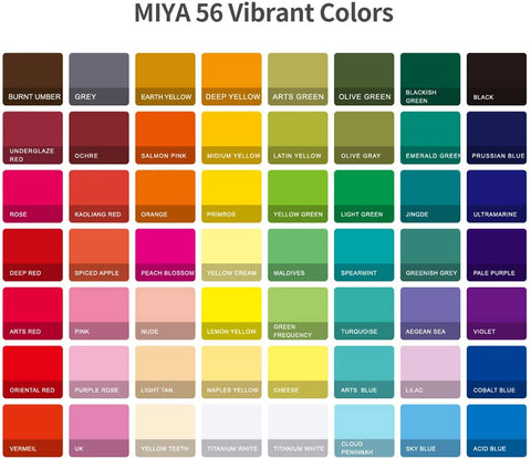 Himi Miya Gouache - Set 56 colores/30ml Jelly Cup Miya