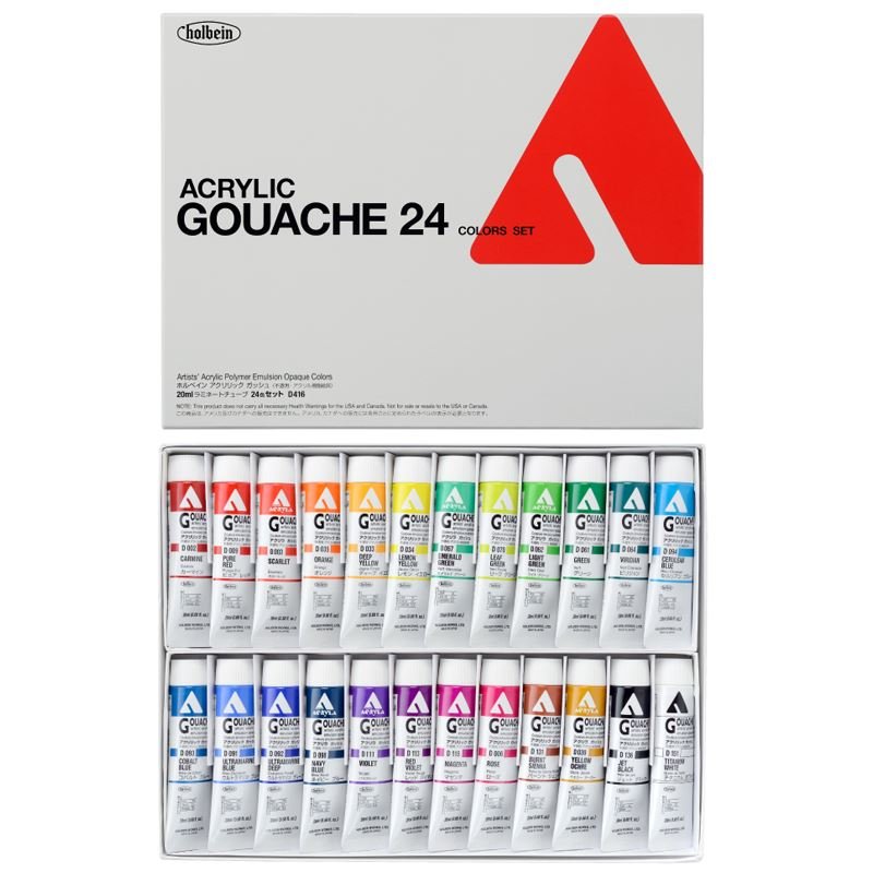 HOLBEIN Acryla Gouache set 20 ml 24 colores - Letters by Jess Shop